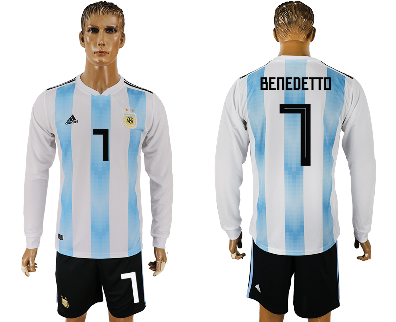 Maillot de foot ARGENTINA LONG SLEEVE SUIT #7 BENEDETTO  2018 FI
